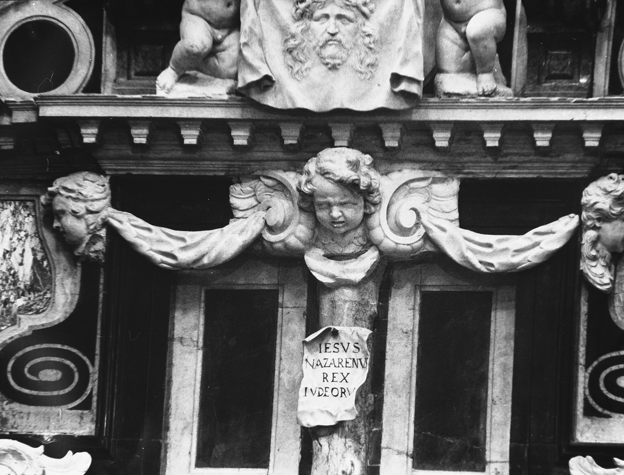 motivi decorativi a festoni con cherubini (decorazione plastica, elemento d'insieme) di De Corte Josse (sec. XVII)