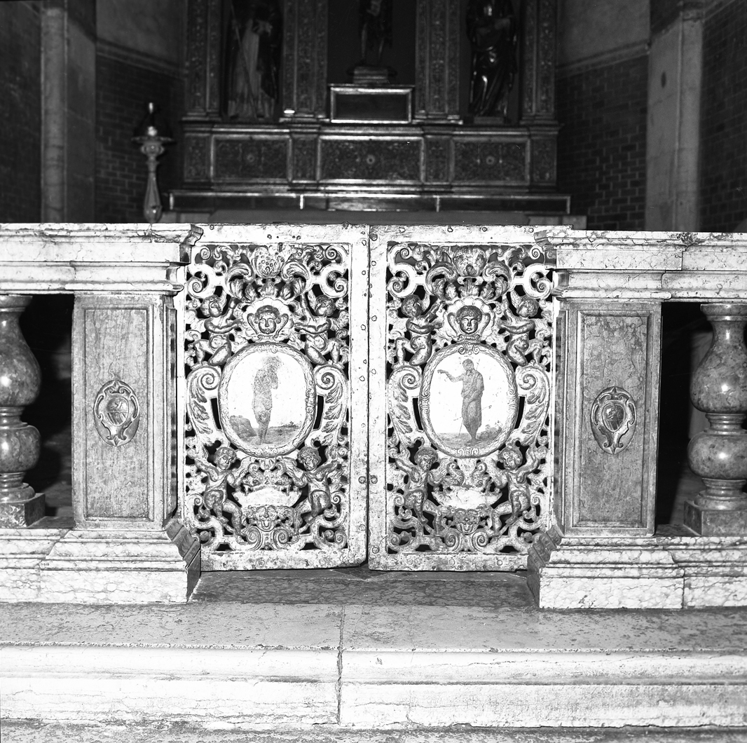 battesimo di Cristo (cancello di balaustrata) - ambito veneto (secc. XVI/ XVII)