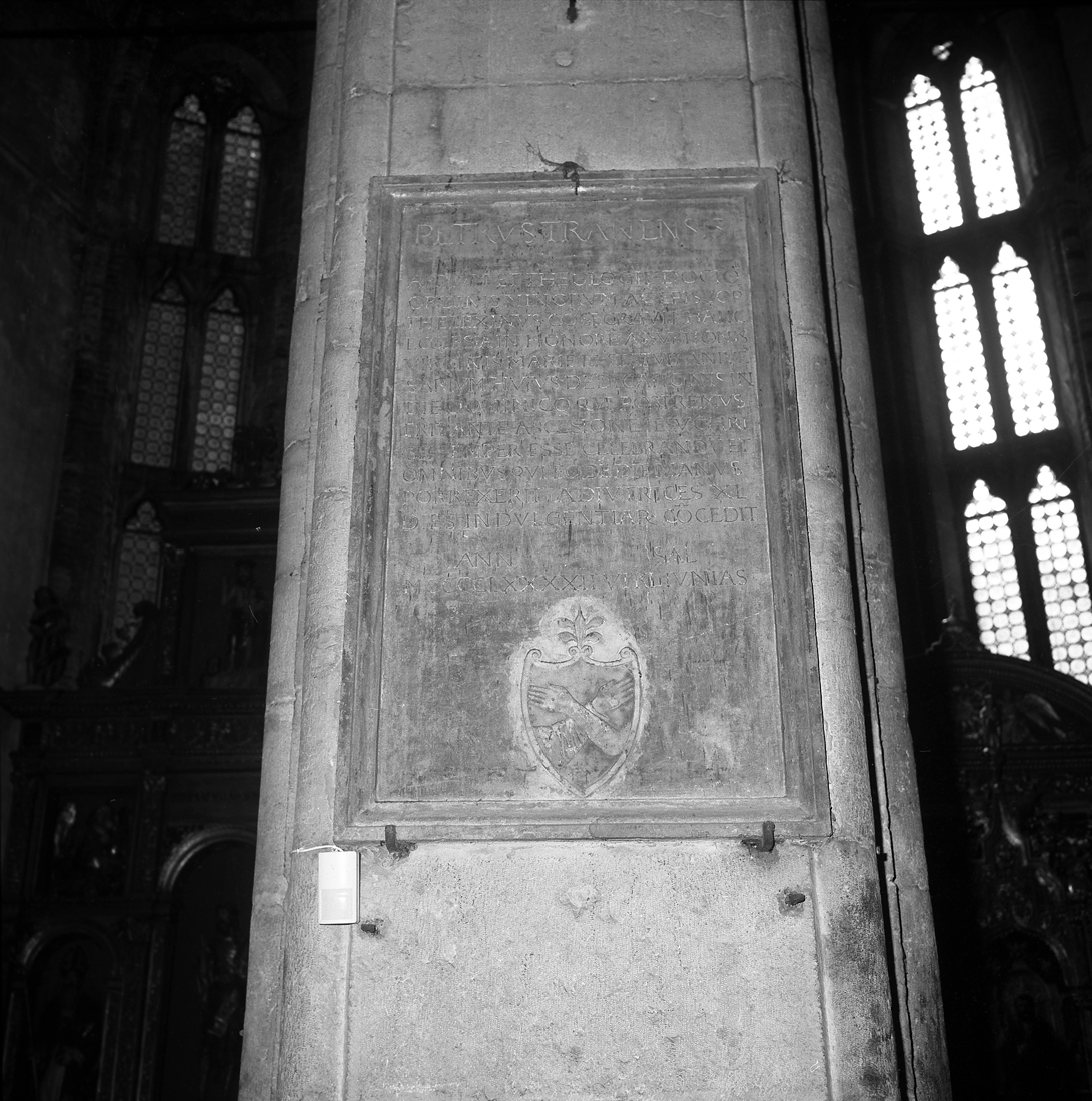 lapide commemorativa - ambito veneto (sec. XV)