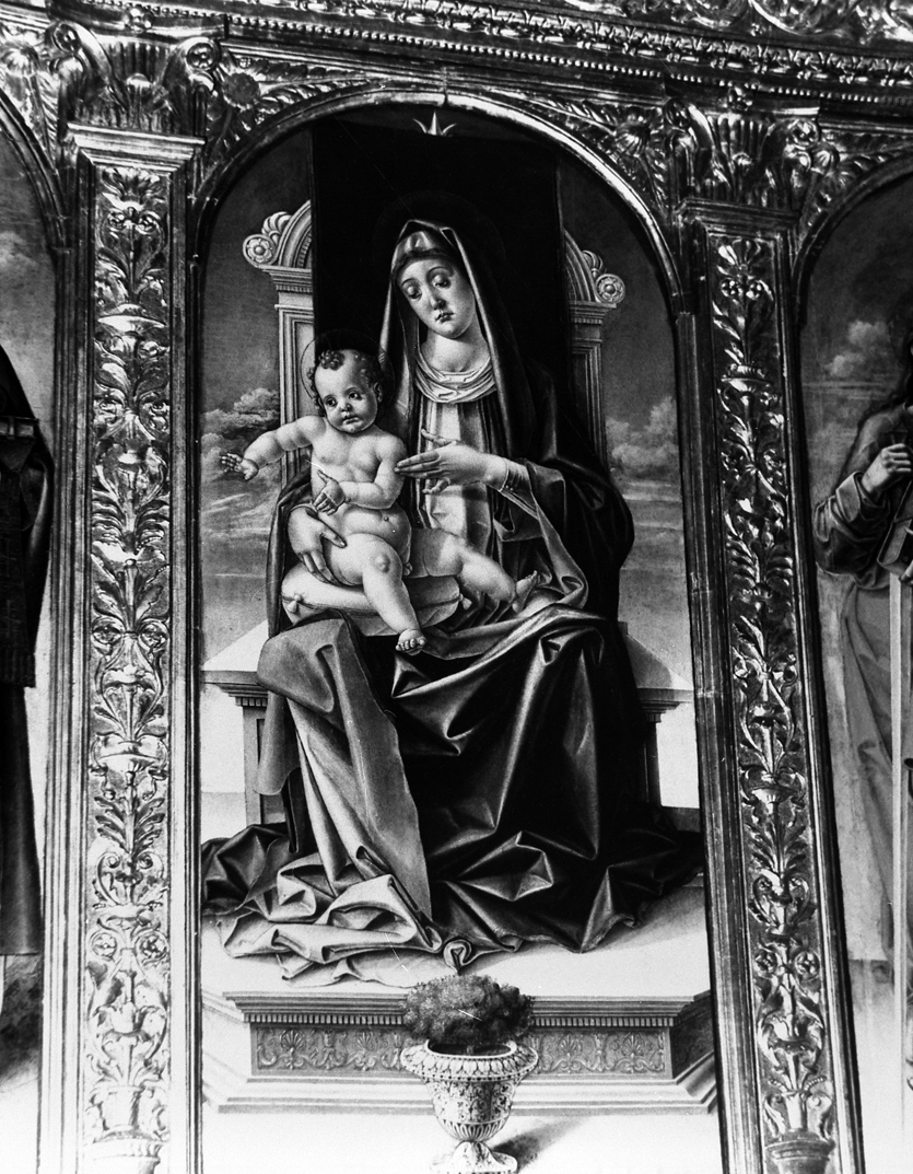 Madonna con Bambino in trono (scomparto di polittico, elemento d'insieme) di Vivarini Bartolomeo (sec. XV)