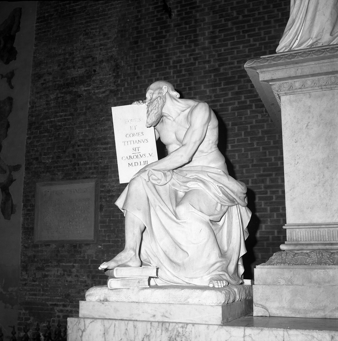 figura allegorica maschile (scultura, elemento d'insieme) di Zandomeneghi Luigi (sec. XIX)