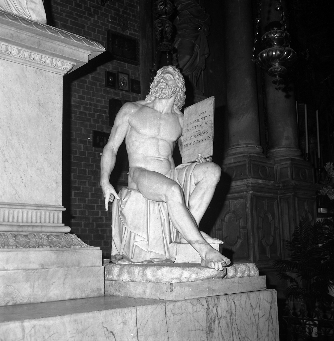 figura allegorica maschile (scultura, elemento d'insieme) di Zandomeneghi Pietro (sec. XIX)