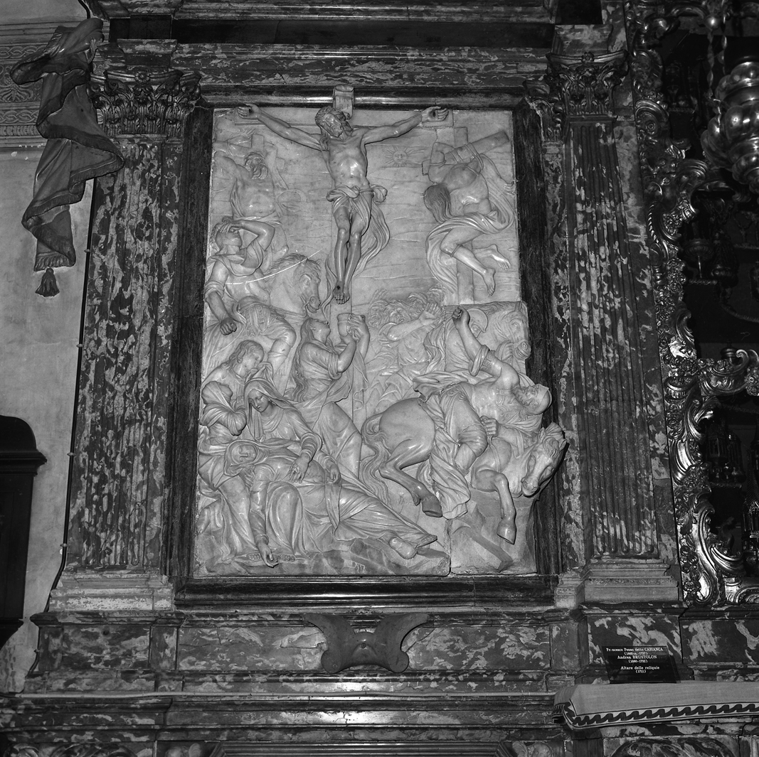 crocifissione di Cristo (rilievo) di Cabianca Francesco detto Penso (sec. XVIII)