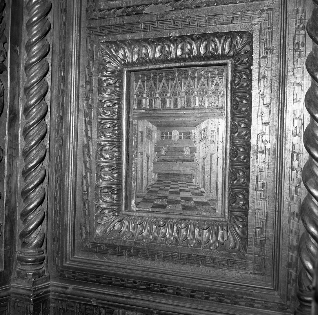 decorazione a intarsio, elemento d'insieme di Cozzi Marco (sec. XV)