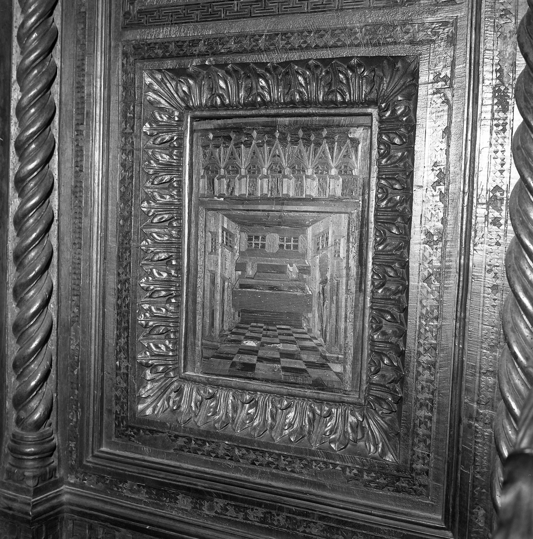 decorazione a intarsio, elemento d'insieme di Cozzi Marco (sec. XV)