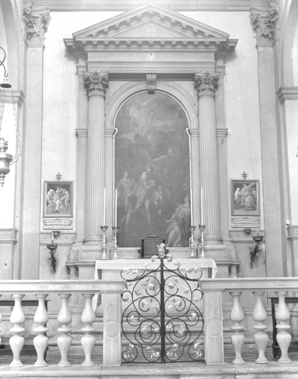 battesimo di Cristo (pala d'altare) di Caliari Benedetto, Caliari Carlo detto Carletto Caliari, Caliari Gabriele (sec. XVI)