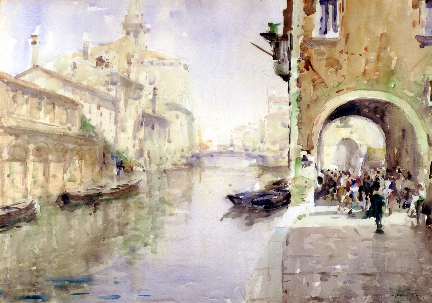 Veduta sul Canal Vena (dipinto) di Pagan Luigi (sec. XX)