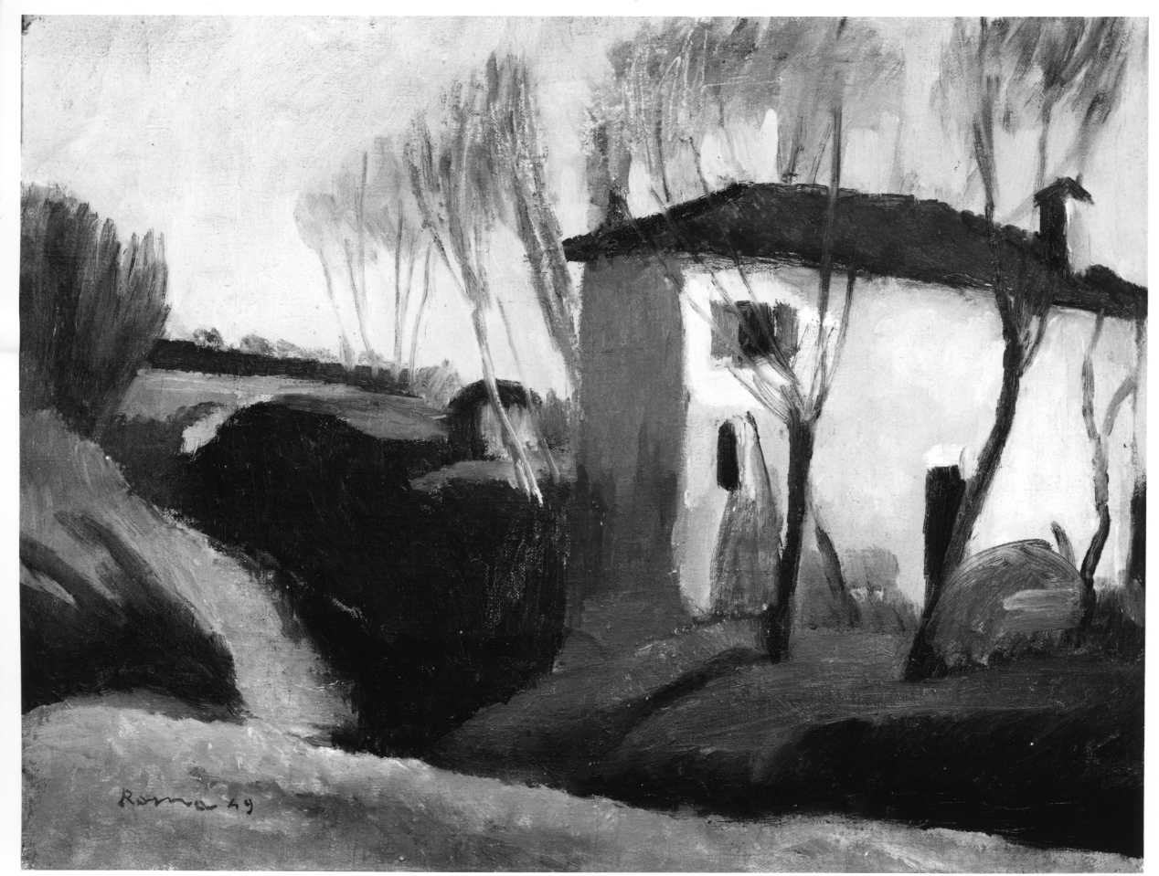 Mulino a gorgo, paesaggio (dipinto) di Roma Gina (sec. XX)