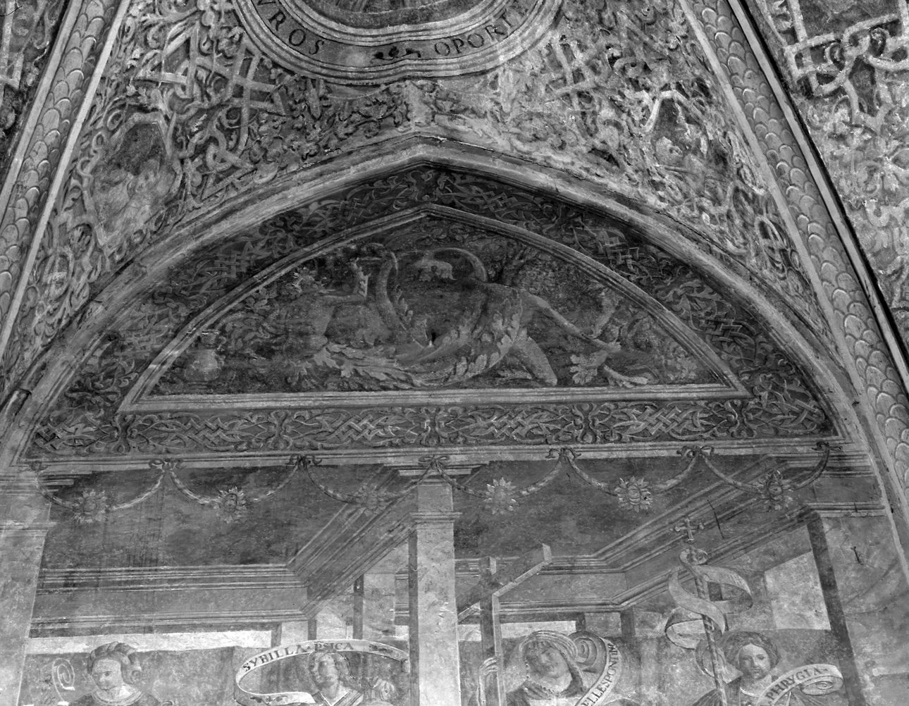 figure allegoriche (dipinto, elemento d'insieme) - ambito veneto (sec. XV)