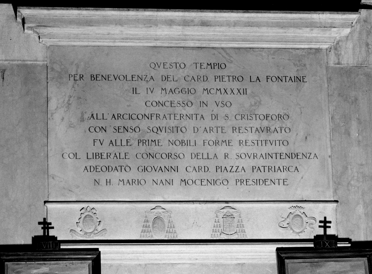 lapide - ambito veneziano (sec. XX)