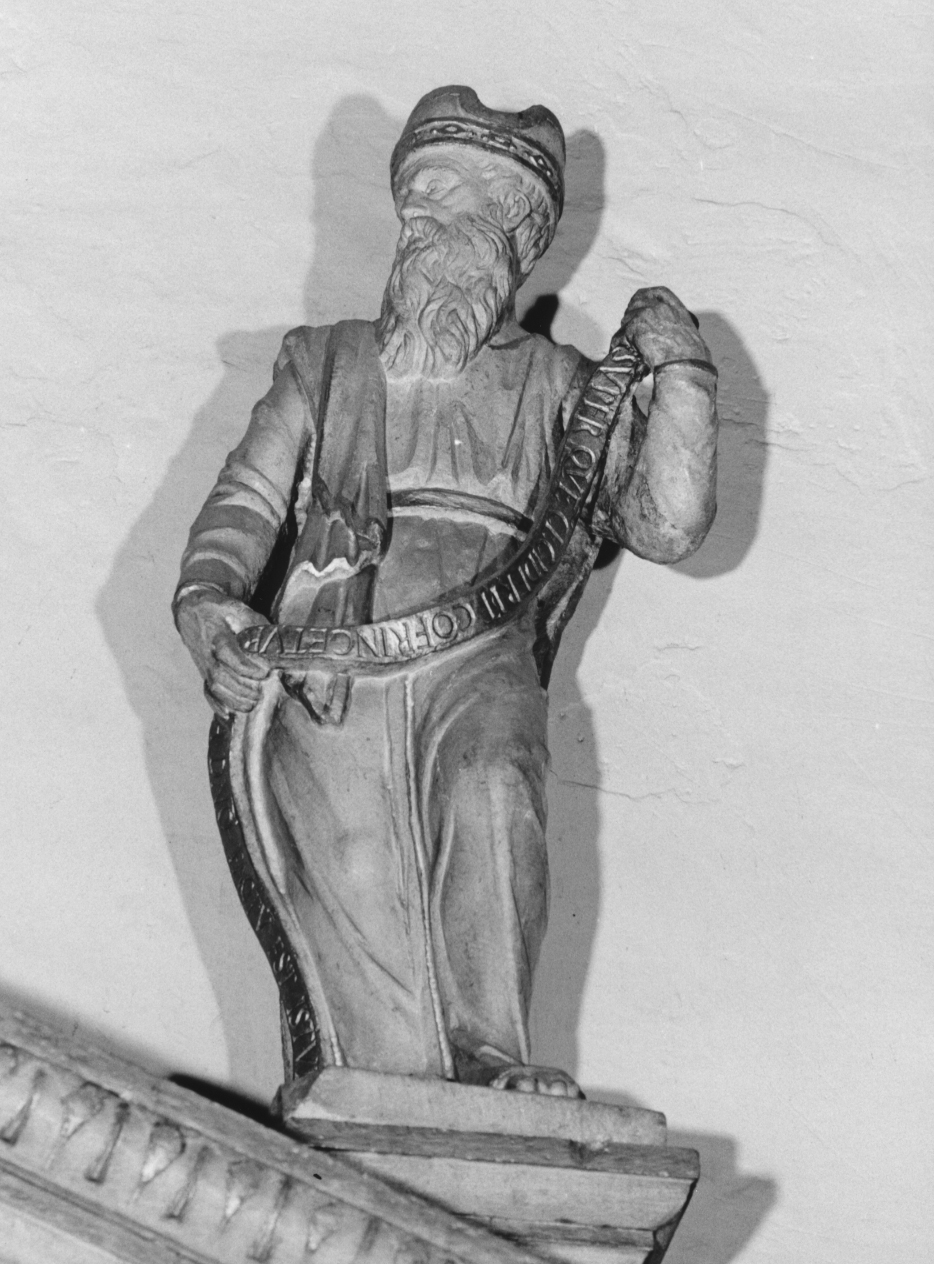 Padre della Chiesa (statua, elemento d'insieme) di Grazioli Domenico detto Domenico da Salò (ultimo quarto sec. XVI)