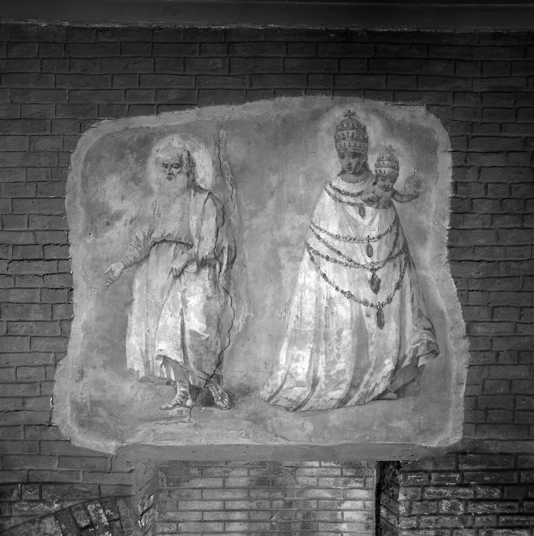 Madonna di Loreto e San Giuseppe (dipinto, frammento) di Longhi Pietro (sec. XVIII)