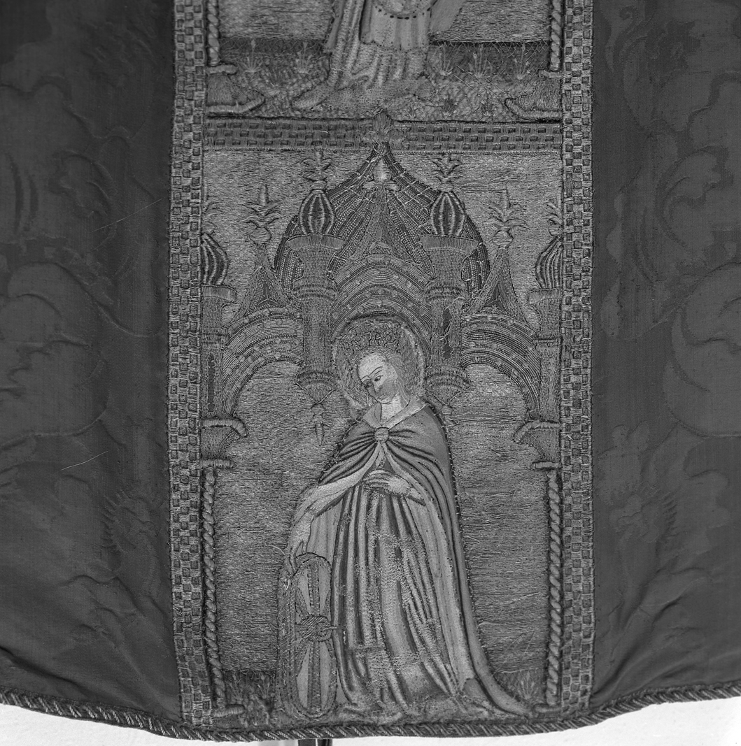 Santa Caterina d'Alessandria (decorazione a ricamo, elemento d'insieme) - ambito veneto (sec. XV)