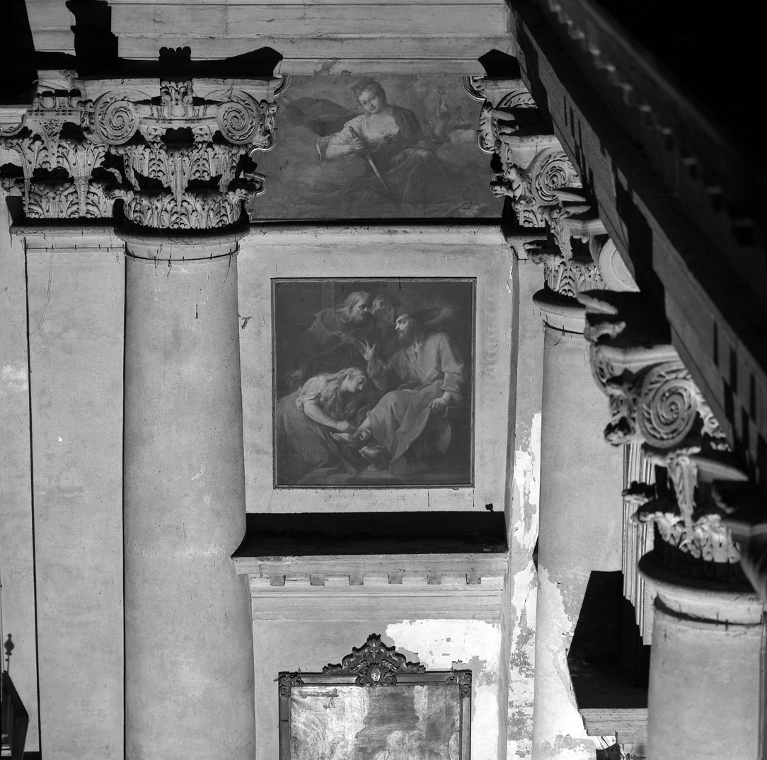 Santa Maria Maddalena unge i piedi di Cristo (dipinto) di Lazzarini Gregorio (secondo quarto sec. XVIII)