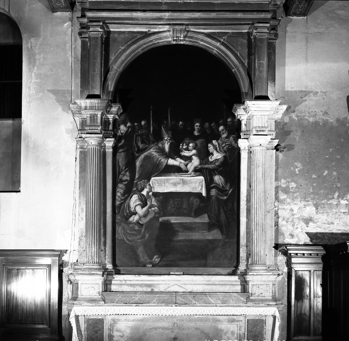 circoncisione di Gesù Bambino (dipinto) di Lanzani Polidoro (sec. XVI)