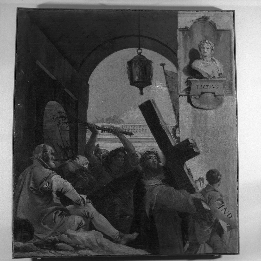 stazione II: Gesù caricato della Croce (Via Crucis, elemento d'insieme) di Tiepolo Giandomenico (sec. XVIII)
