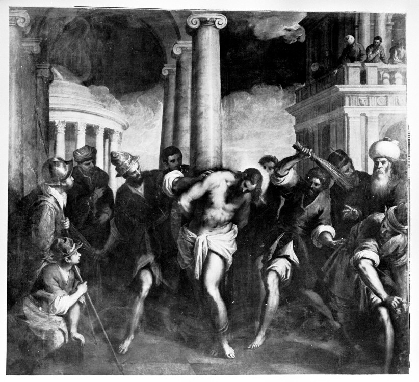 flagellazione di Cristo (dipinto) di Negretti Jacopo detto Palma il Giovane (sec. XVI)
