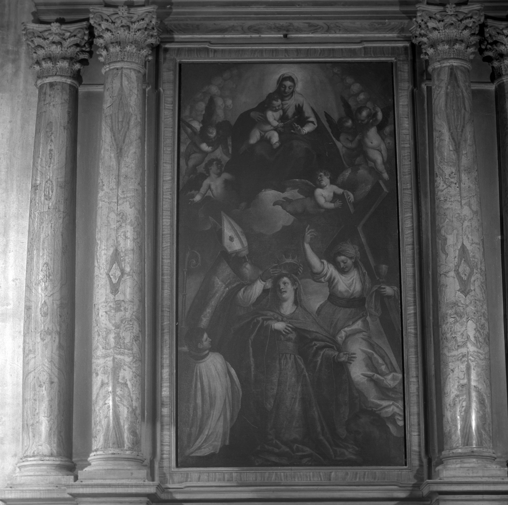 Madonna assunta assiste alla incoronazione di Venezia fatta dal vescovo San Magno (pala d'altare) di Negretti Jacopo detto Palma il Giovane (sec. XVII)