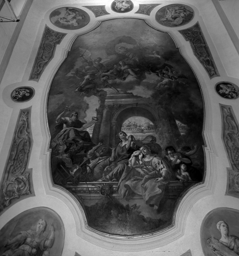 allegoria della caduta di Gerusalemme con profeta Geremia (dipinto) di Schiavone Michele (sec. XVIII)