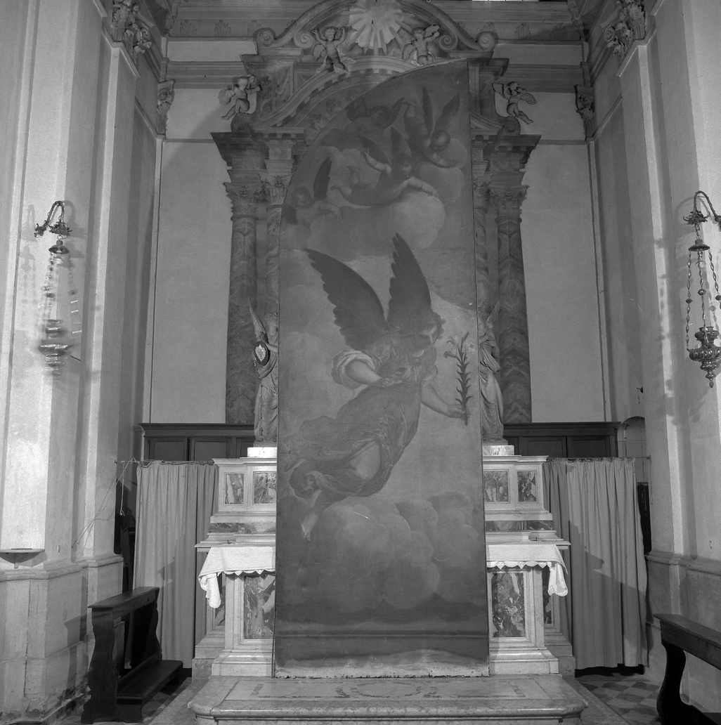 angelo annunciante (dipinto) di Negretti Jacopo detto Palma il Giovane (fine/inizio secc. XVI/ XVII)