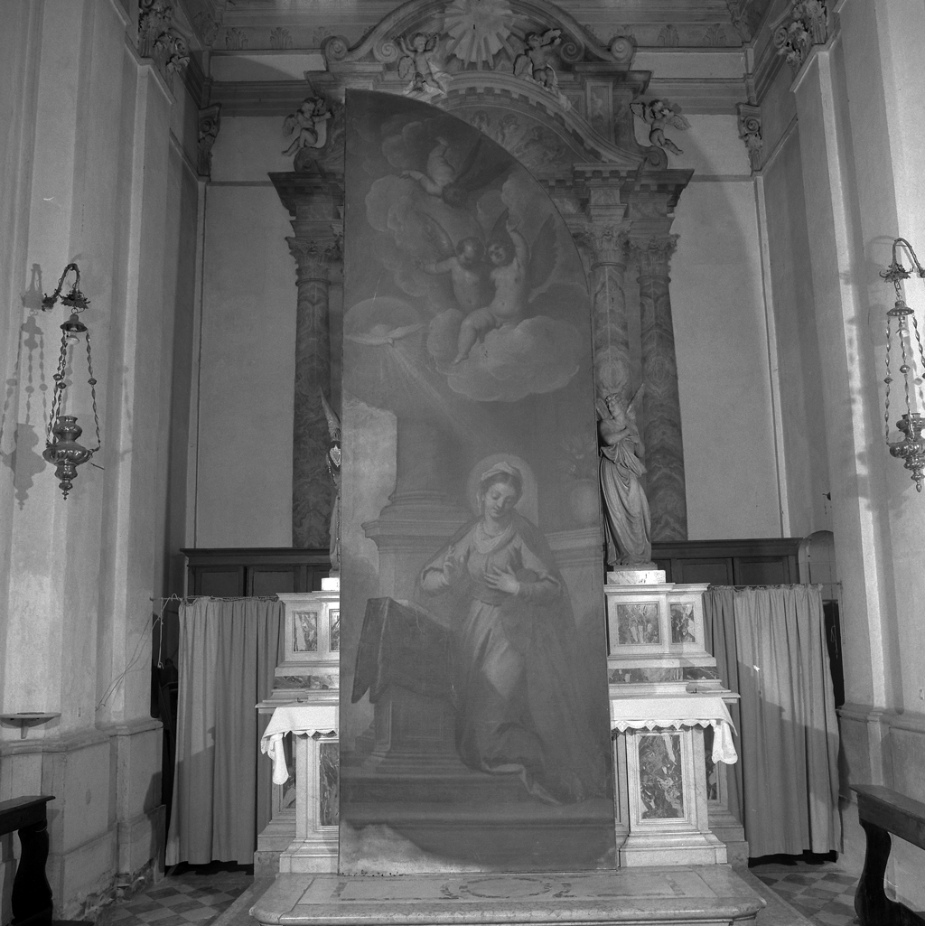 Madonna annunciata (dipinto) di Negretti Jacopo detto Palma il Giovane (fine/inizio secc. XVI/ XVII)