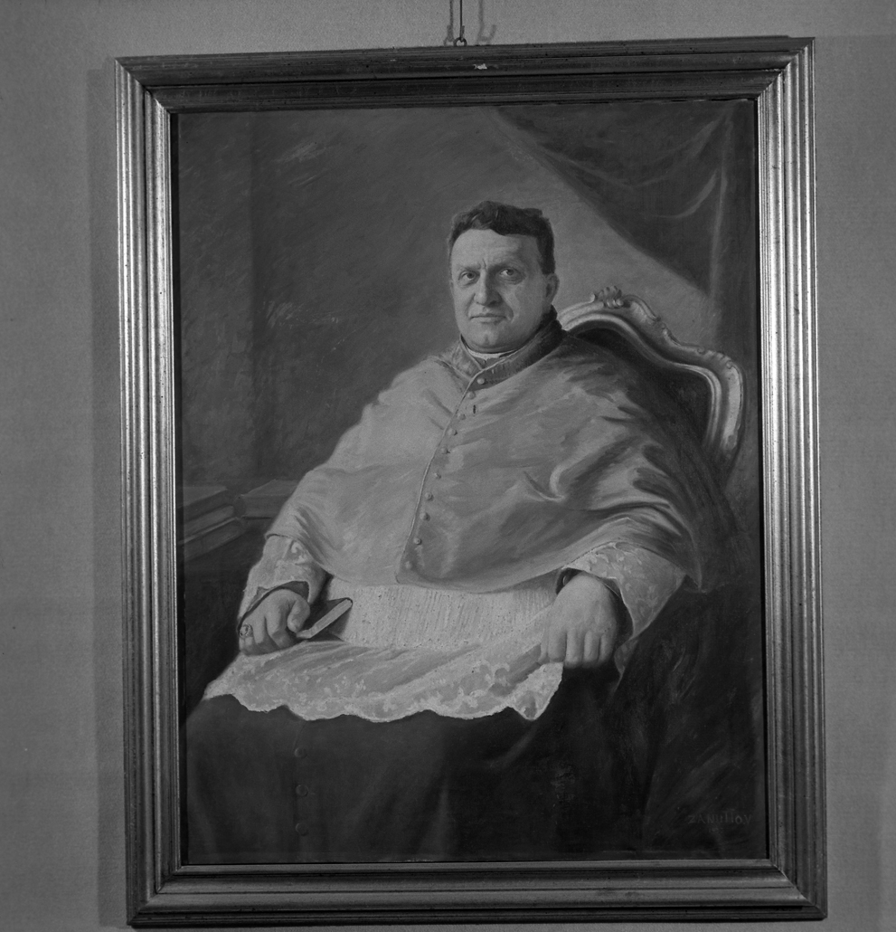 ritratto a mezza figura di prelato (dipinto) di Zanutto V (sec. XX)