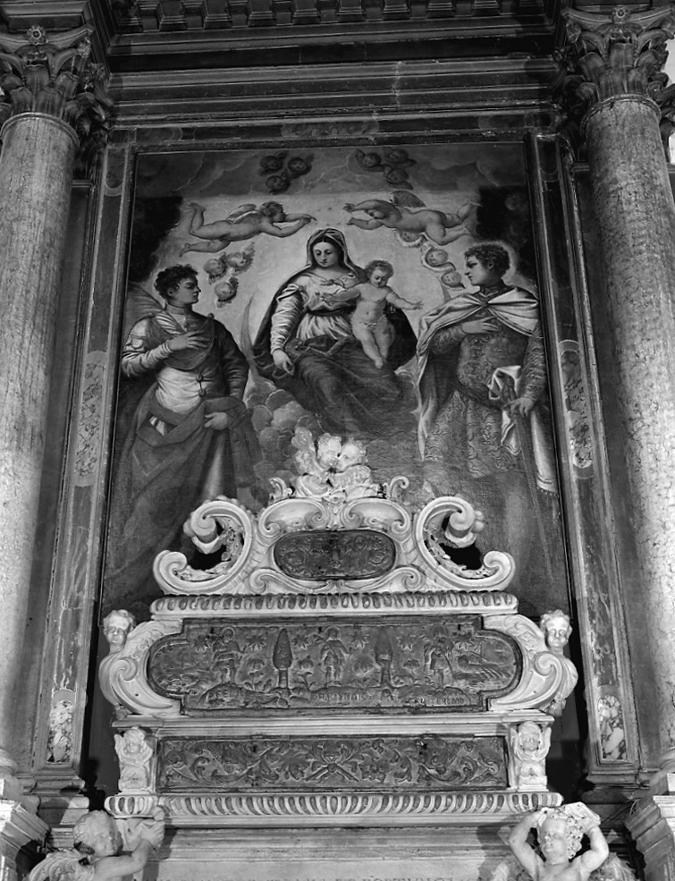 Madonna con Bambino, San Felice e San Fortunato (dipinto) - ambito veneto (secc. XVI/ XVII)