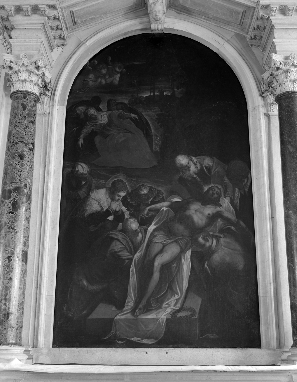 deposizione di Cristo nel sepolcro (dipinto) - ambito veneto (ultimo quarto sec. XVI)