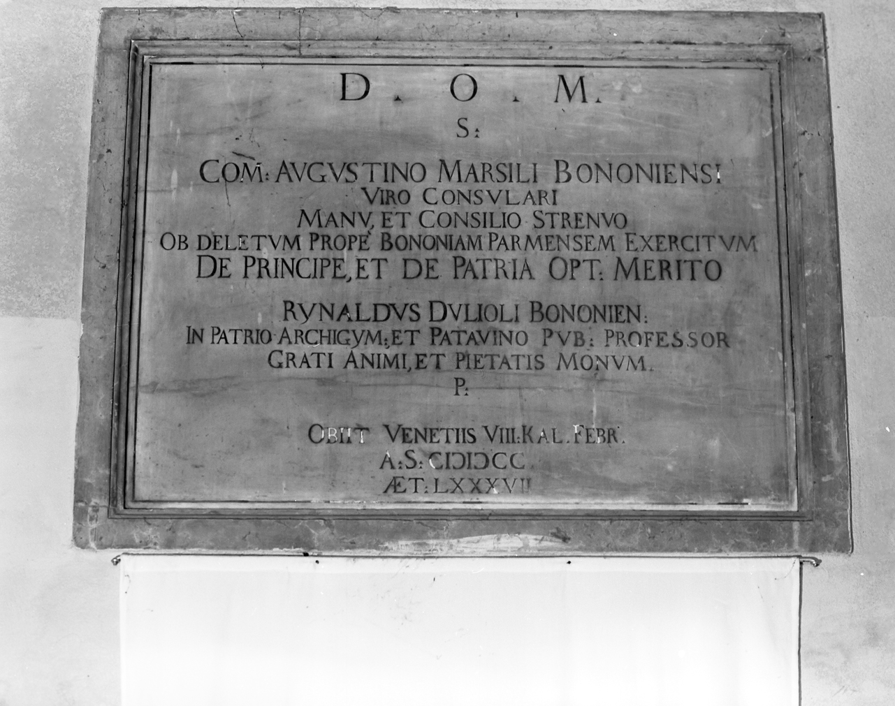 lapide commemorativa - ambito veneto (sec. XVIII)