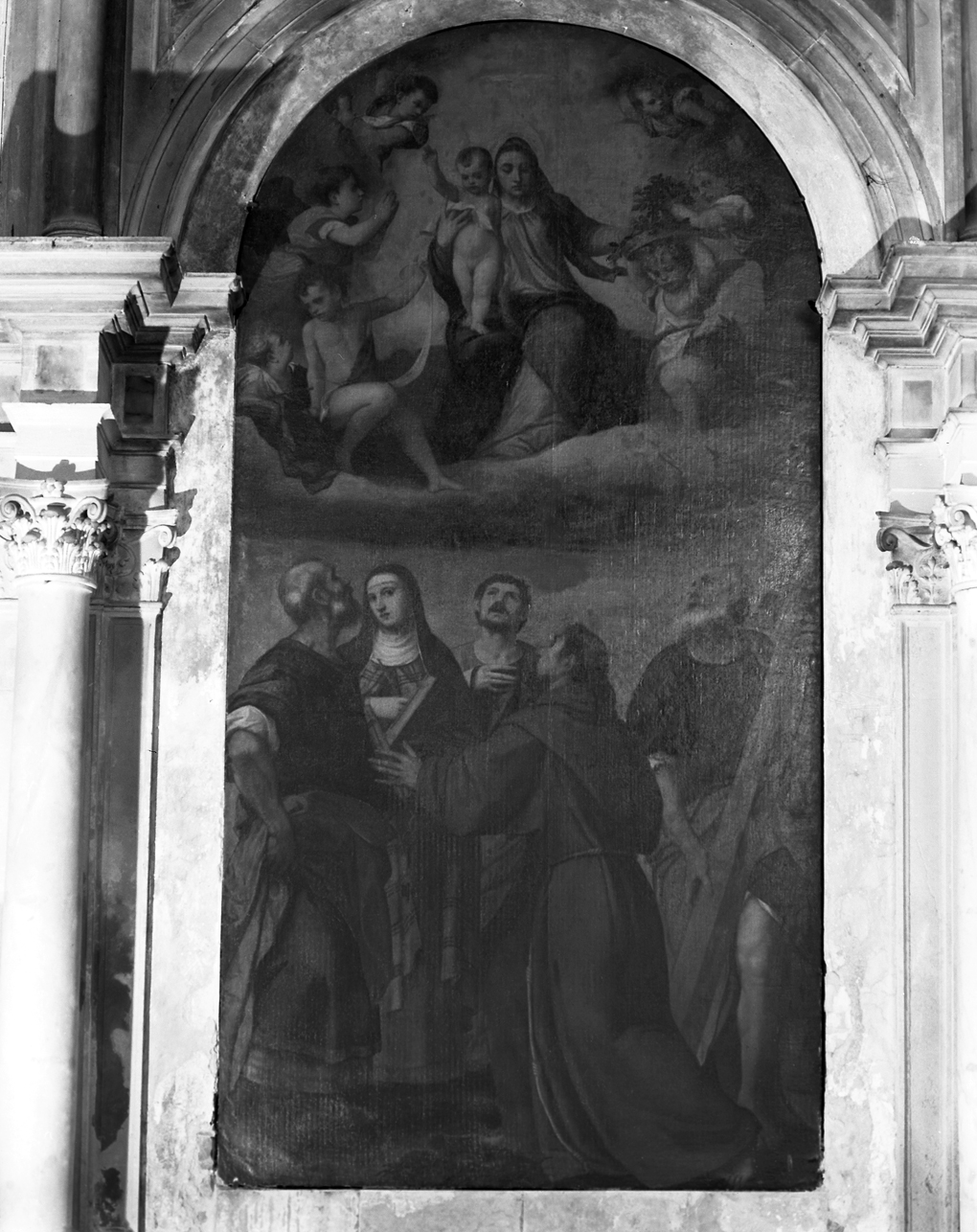 pala d'altare di De Pitati Bonifacio detto Bonifacio Veronese, Pistoia Jacopo detto Pisbolica (prima metà sec. XVI)