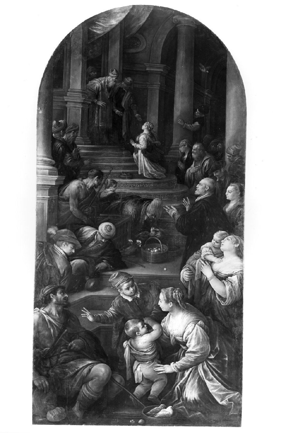 presentazione di Maria Vergine al tempio (dipinto) di Dal Ponte Leandro detto Leandro Bassano (sec. XVI)