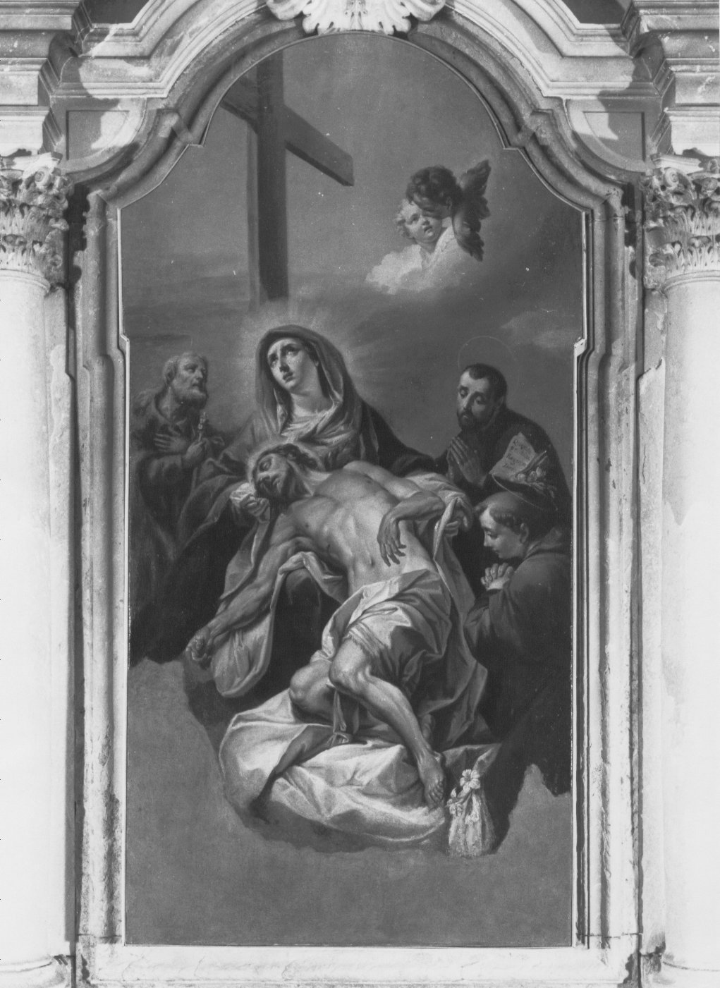 Pietà con i santi Giuseppe, Gaetano da Thiene, Antonio da Padova (dipinto) - ambito veneto (prima metà sec. XVIII)