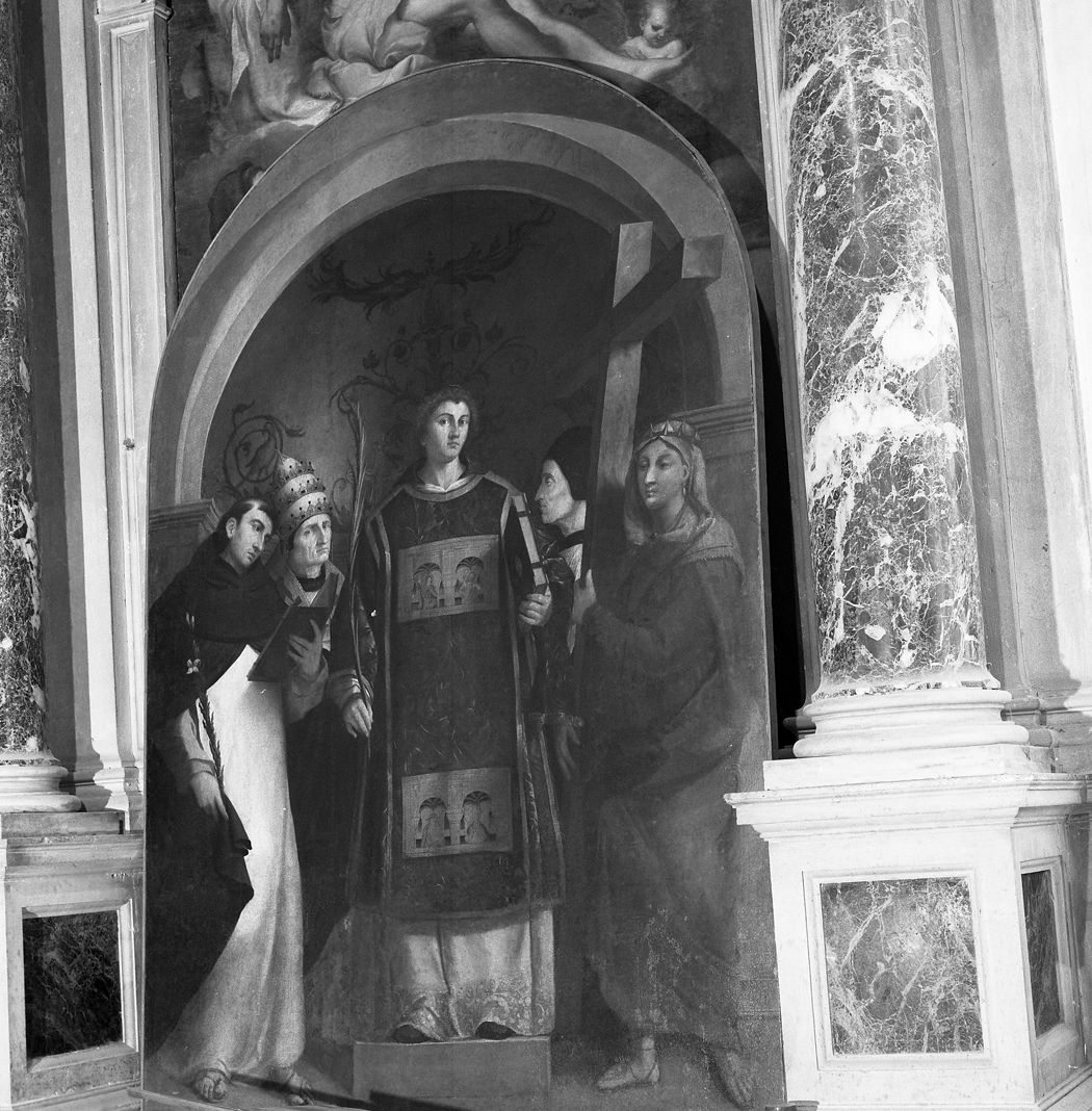 San Vincenzo tra San Domenico, papa Eugenio IV, San Lorenzo Giustinian e Sant'Elena (dipinto) di Negretti Jacopo detto Palma il Vecchio (sec. XVI)