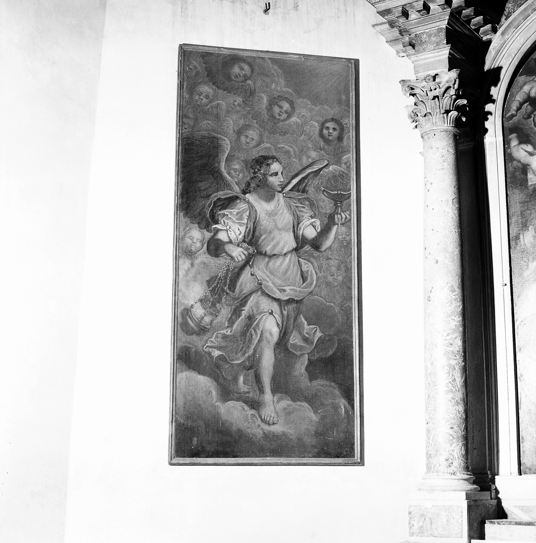angelo con turibolo (dipinto) di Robusti Domenico detto Domenico Tintoretto (sec. XVII)