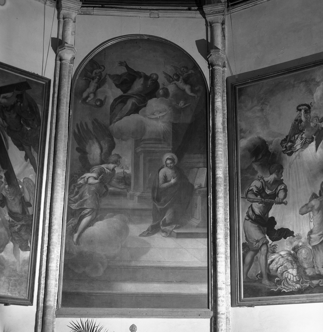 Annunciazione (dipinto) di Negretti Jacopo detto Palma il Giovane (secc. XVI/ XVII)