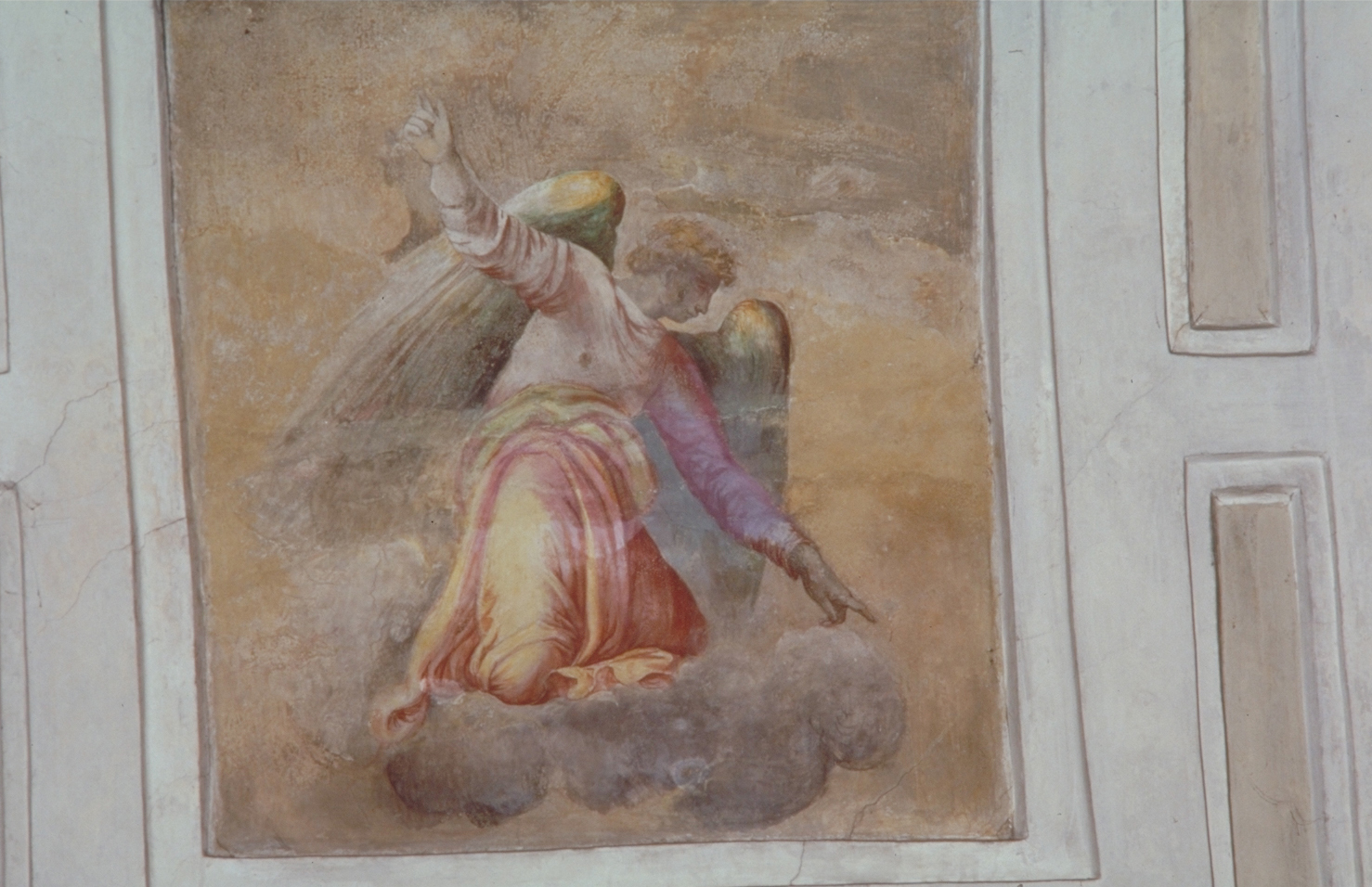 angelo (dipinto, elemento d'insieme) di Franco Battista detto Semolei (sec. XVI)