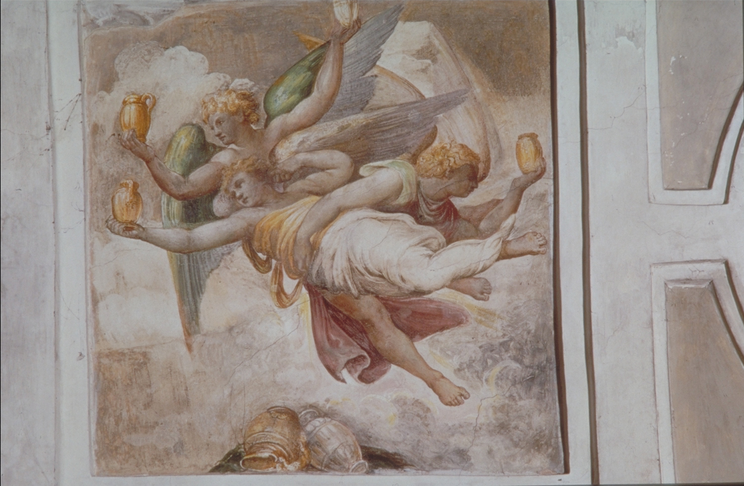 angeli (dipinto, elemento d'insieme) di Franco Battista detto Semolei (sec. XVI)