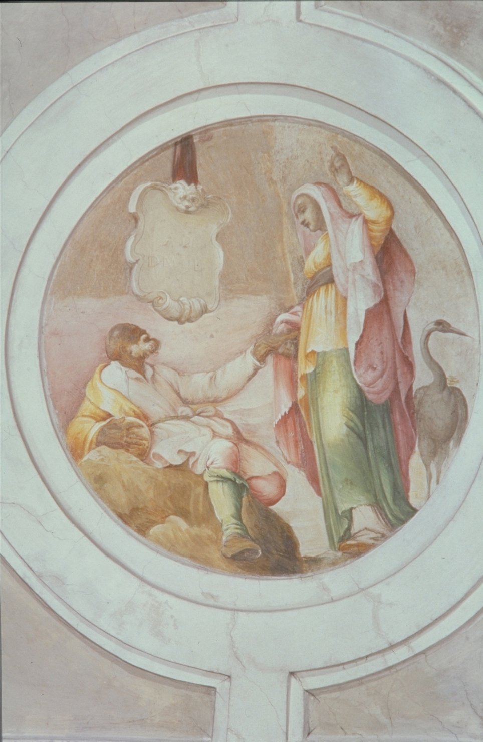 angelo (dipinto, elemento d'insieme) di Franco Battista detto Semolei (sec. XVI)