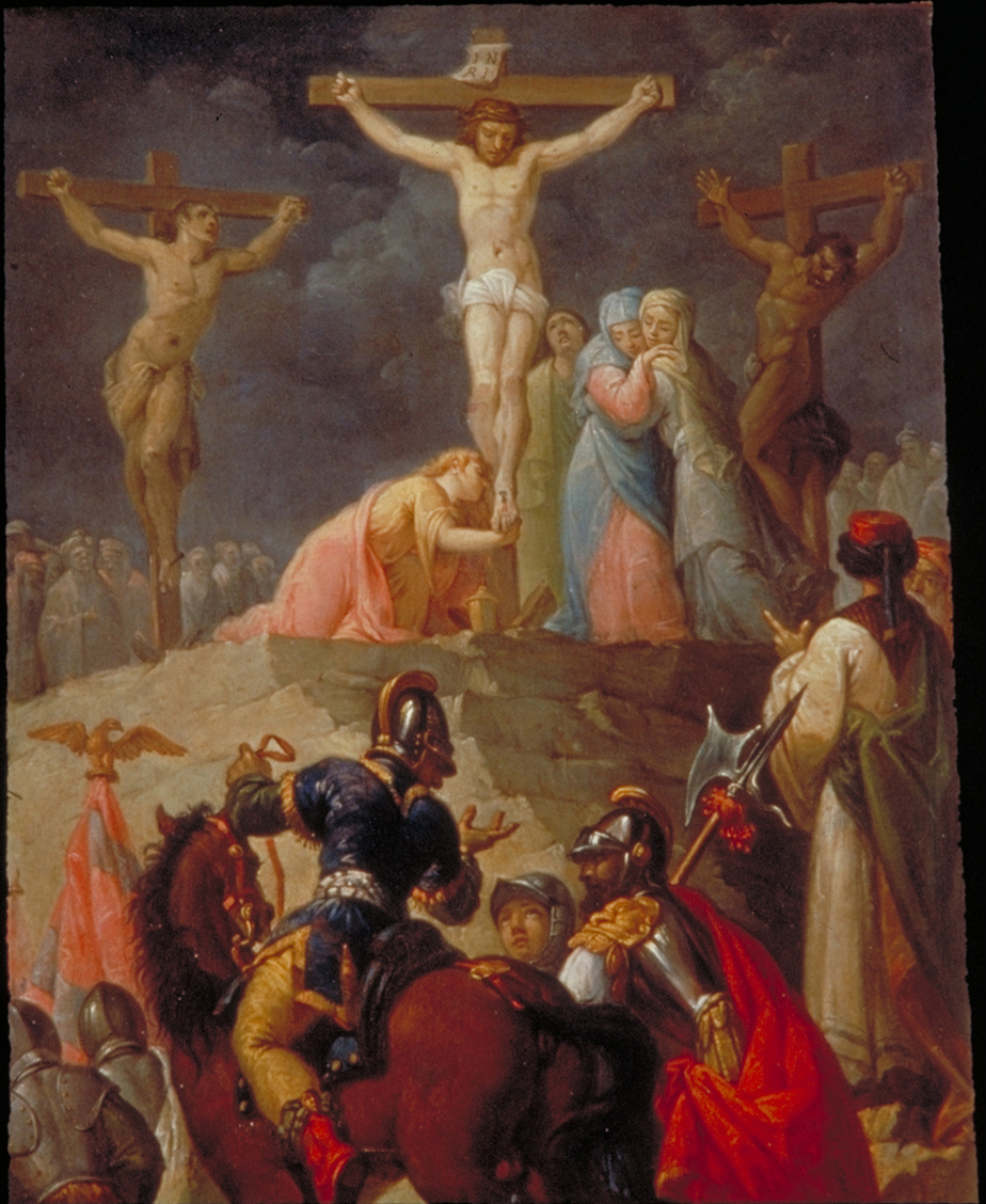 stazione XII: Gesù innalzato e morto in croce (dipinto, elemento d'insieme) - ambito veneto (fine/inizio secc. XVIII/ XIX)