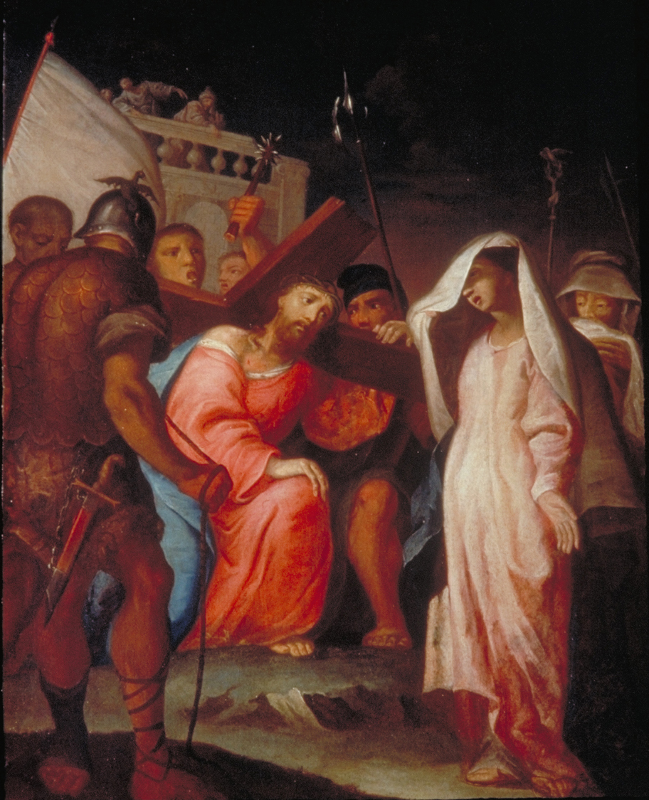 stazione IV: Gesù incontra la Madonna (dipinto, elemento d'insieme) - ambito veneto (fine/inizio secc. XVIII/ XIX)