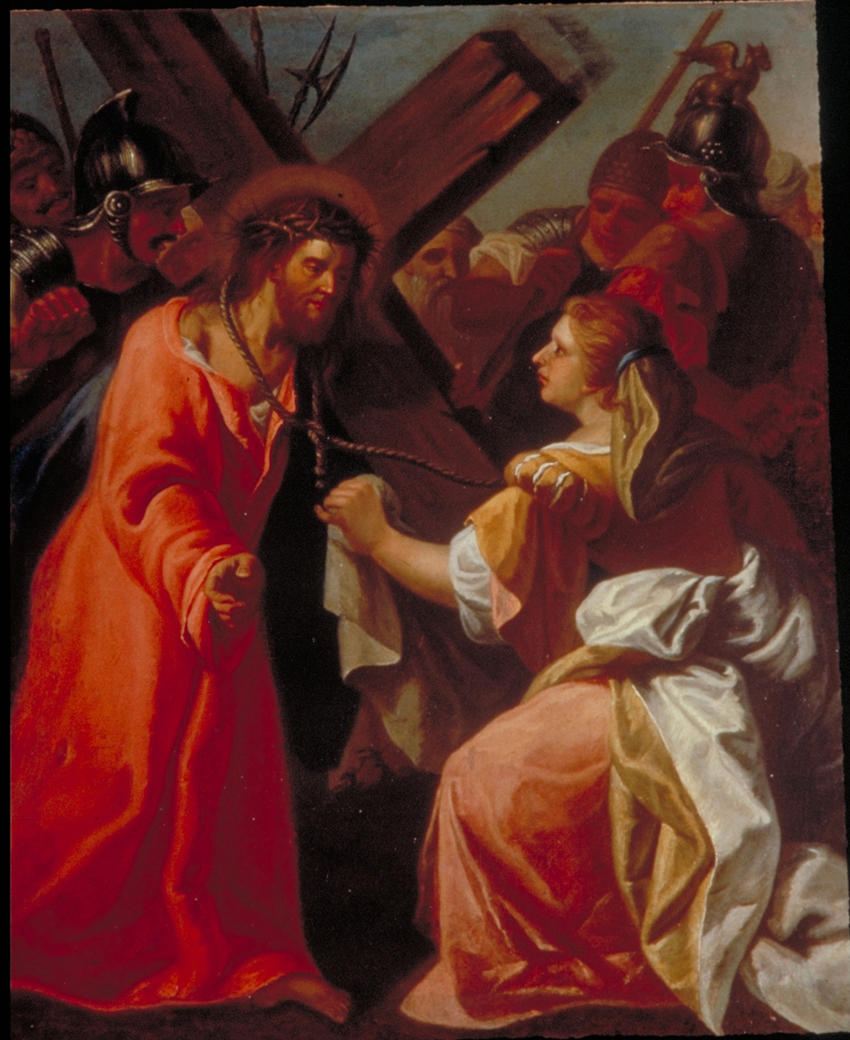 stazione VI: Gesù asciugato dalla Veronica (dipinto, elemento d'insieme) - ambito veneto (fine/inizio secc. XVIII/ XIX)
