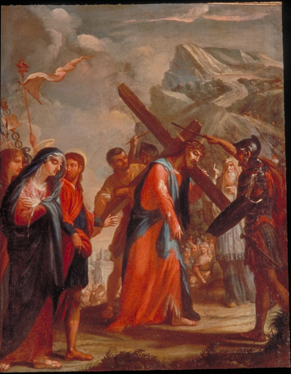 stazione IX: Gesù cade sotto la croce la terza volta (dipinto, elemento d'insieme) - ambito veneto (fine/inizio secc. XVIII/ XIX)