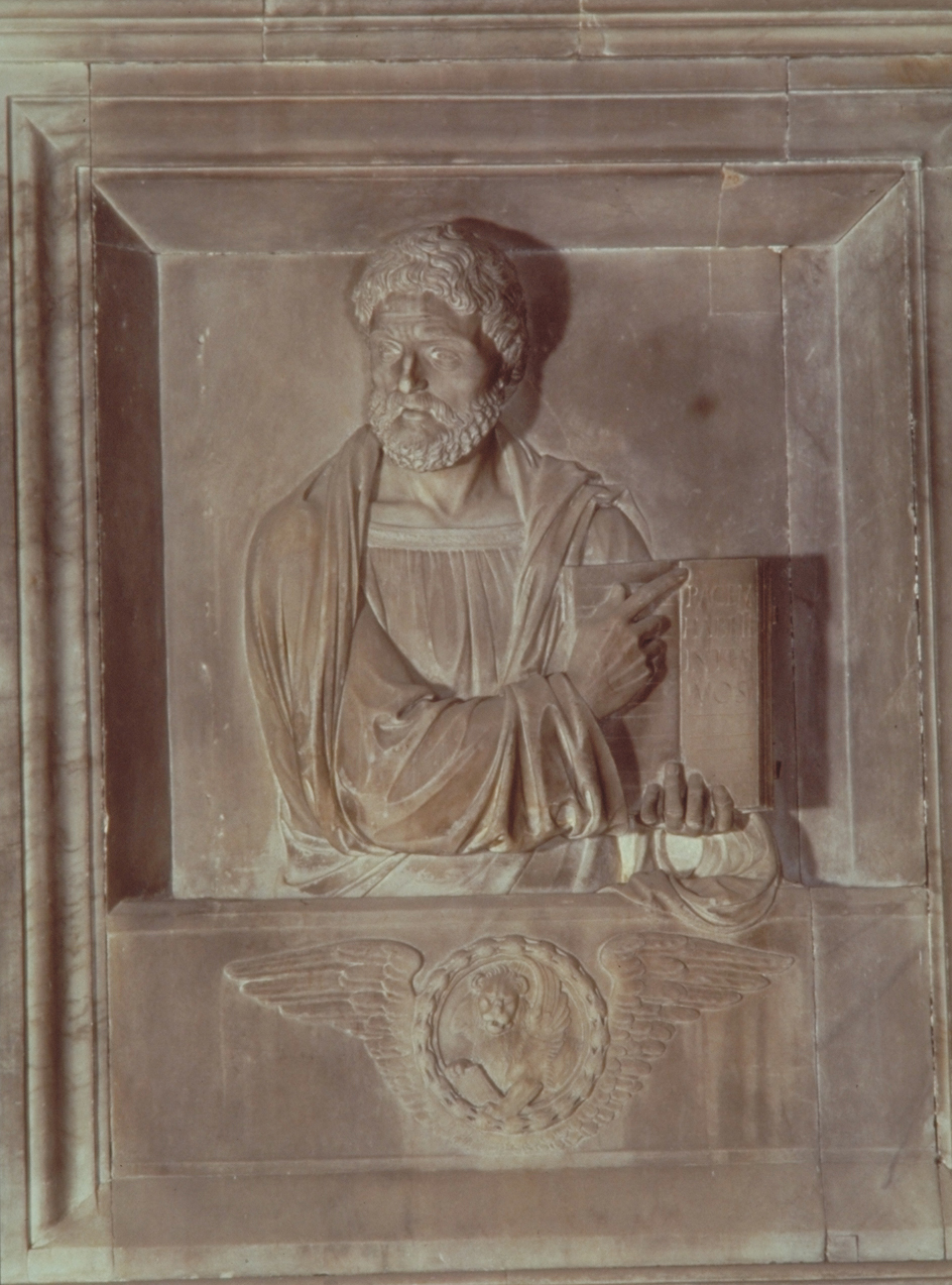 San Marco Evangelista (rilievo, elemento d'insieme) di Lombardo Tullio (attribuito) (inizio sec. XVI)