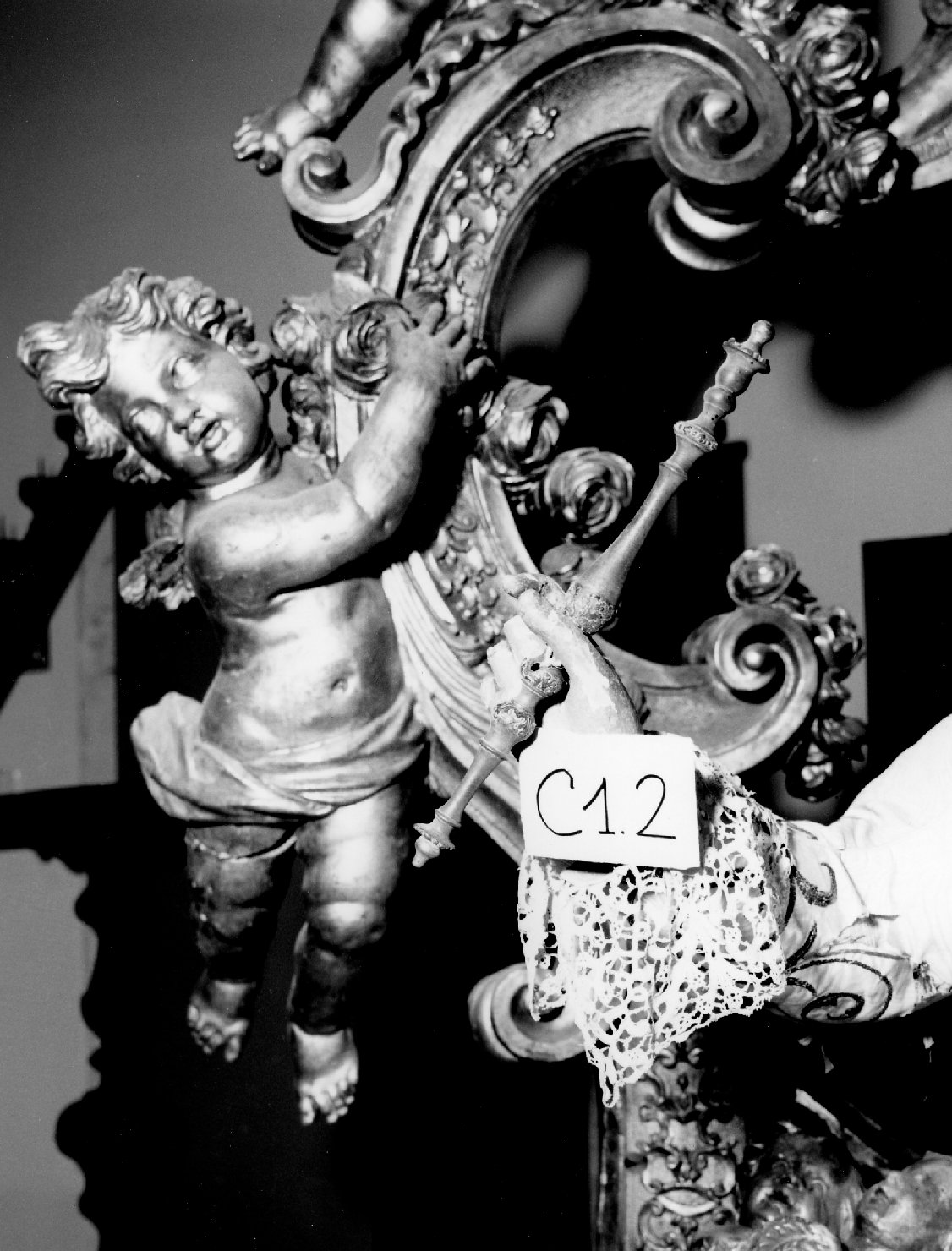 scettro di immagine sacra, elemento d'insieme - bottega veneziana (sec. XVIII)