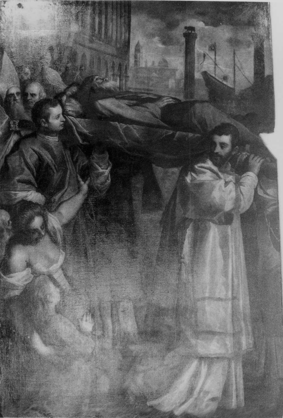 esequie di San Sabba (dipinto) di Negretti Jacopo detto Palma il Giovane (fine sec. XVI)