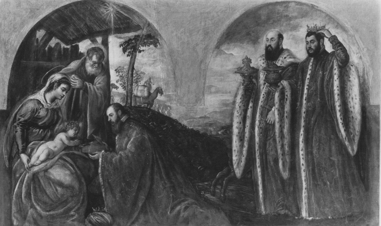 adorazione dei Re Magi (dipinto) - ambito veneto (fine/inizio secc. XVI/ XVII)