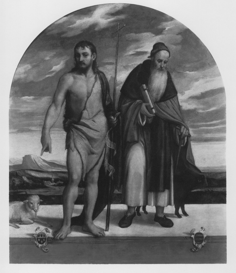 San Giovanni Battista e Sant'Antonio Abate (dipinto) di De Pitati Bonifacio detto Bonifacio Veronese (secondo quarto sec. XVI)