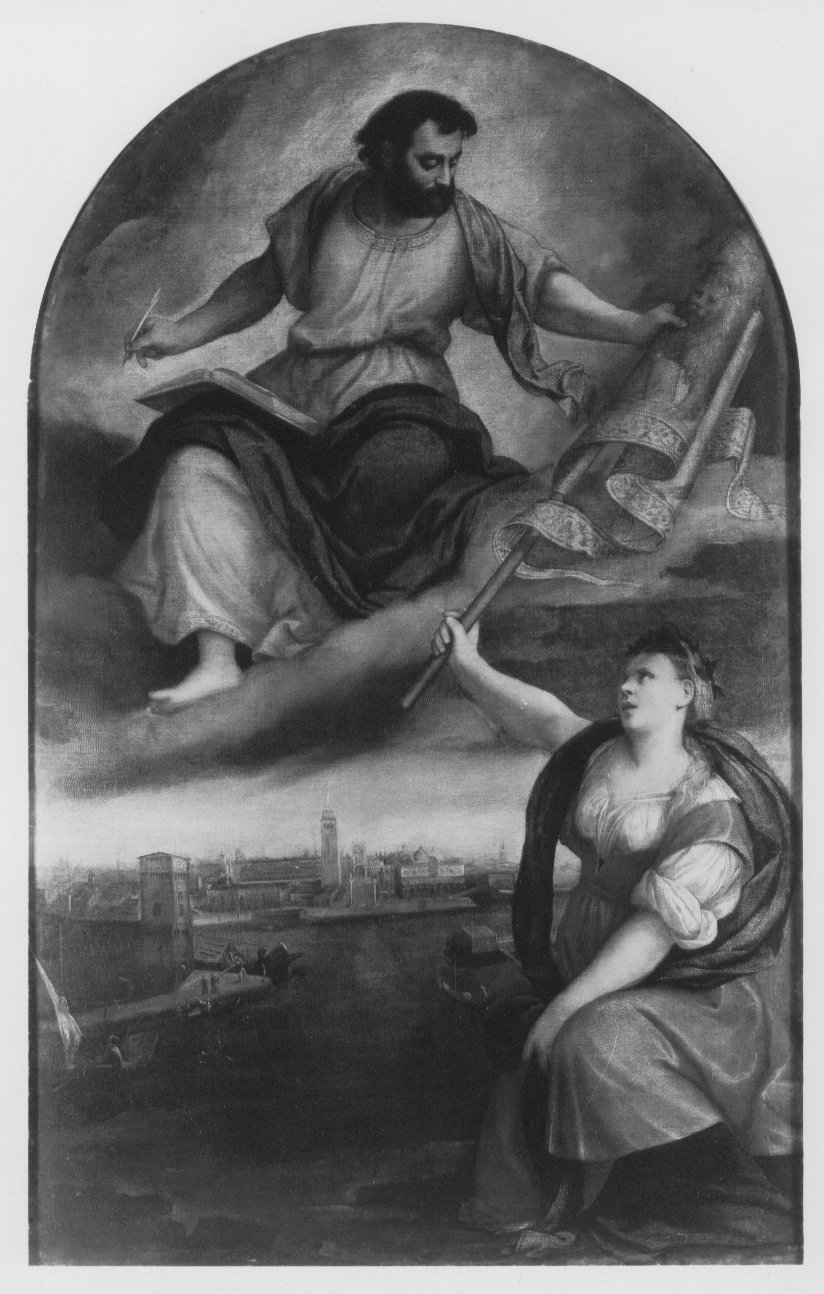 San Marco porge il suo Stendardo a Venezia (dipinto) di De Pitati Bonifacio detto Bonifacio Veronese (secondo quarto sec. XVI)
