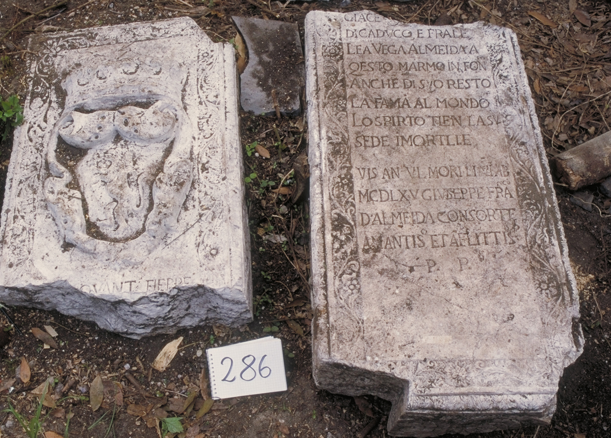 iscrizione (coperchio di sarcofago) - ambito veneto (sec. XVII)