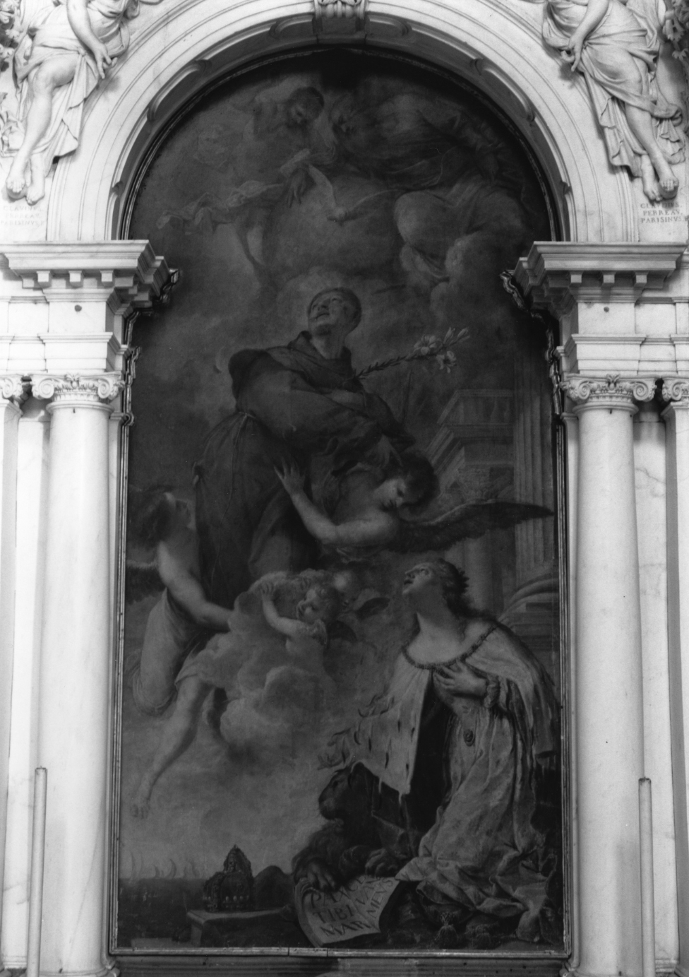 SANT'ANTONIO IN GLORIA CHE INTERCEDE PER VENEZIA (pala d'altare, elemento d'insieme) di Liberi Pietro (sec. XVII)